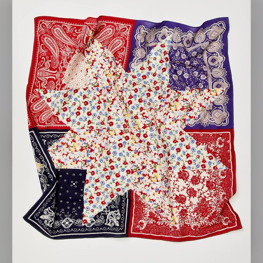 Free people quilted star print Bandana Scarf